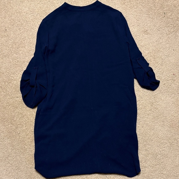 Lush Novak Split Neck 3/4 Sleeve Dress in Peacoat at Nordstrom Rack, Size Small - Picture 7 of 11